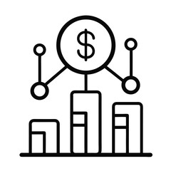 Investment chart outline vector icon - Finance & Banking