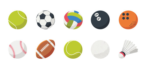 Collection of Various Sport Balls and Shuttlecock