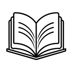 Open book outline vector icon - Education & Learning