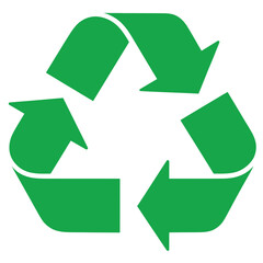Obraz premium Green Recycling Symbol on White Background