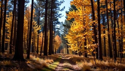 Fototapeta premium a forest in autumn
