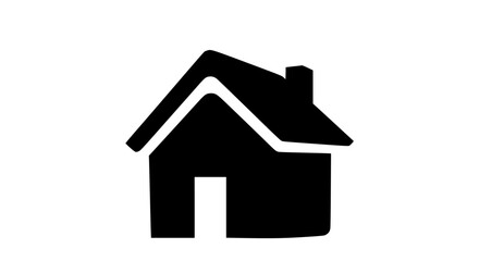 Simple House Silhouette Icon Representing Home and Shelter