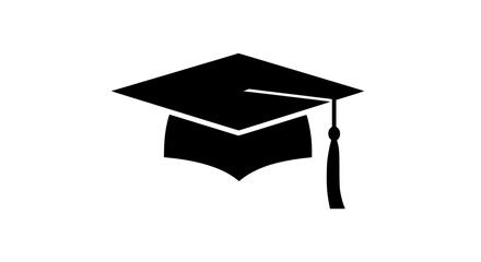Graduation cap silhouette symbolizing academic achievement and scholastic success for education