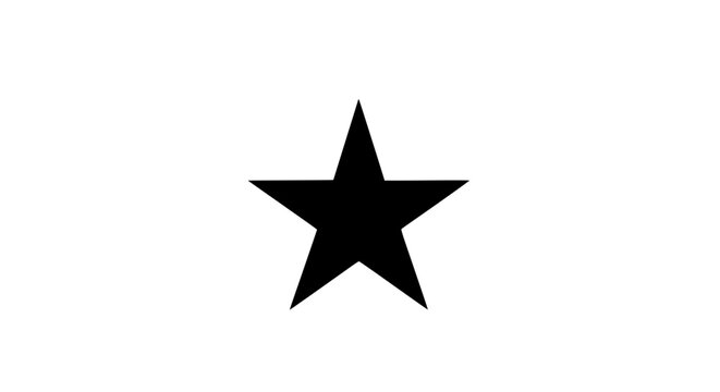 Simple Black Star Silhouette Icon Graphic Design Element on White Background