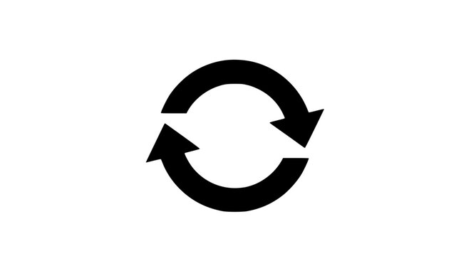 Interlocking Circular Arrows Silhouette Indicating Refreshing or Repeating Process