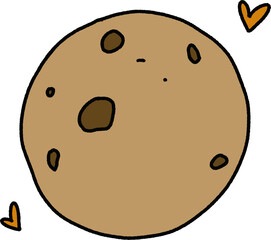 cute chocolate cookie illustration png