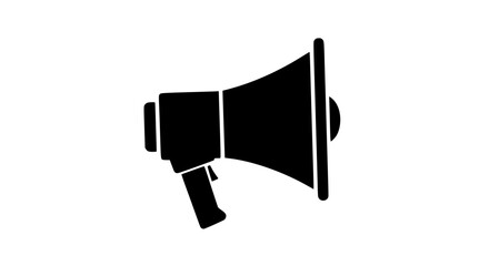 Silhouette of a Megaphone Icon Representing Sound and Announcement