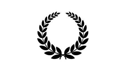 Elegant Laurel Wreath Silhouette Symbolizing Victory Achievement and Prestige