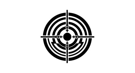 Circular Target Reticle Silhouette Graphic Design for Aiming and Precision