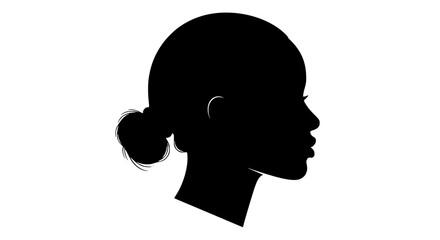 Elegant Silhouette of a Woman with Her Hair in a Bun