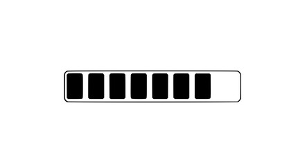 Fototapeta premium Abstract loading bar graphic with segmented progression on a white background