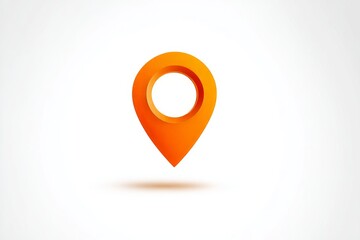 Vibrant Orange Location Marker A Visual Representation of Navigation and Direction, ideal for maps, apps, and wayfinding designs.