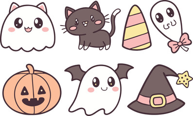 Halloween Stickers and Icons for Fun and Spooky Designs. High Quality Halloween Stickers and Icons for Creative Projects. Modern Halloween Stickers and Icons for Digital and Print Media