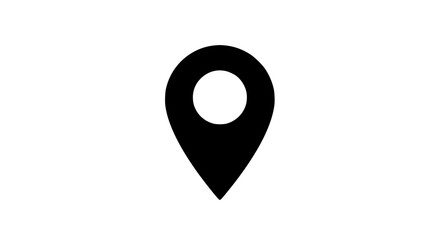 Location pin silhouette graphic element representing a geographical marker