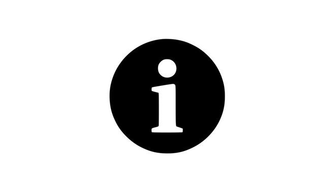 Information icon silhouette displaying a white letter i inside a black circle against a blue gradient background