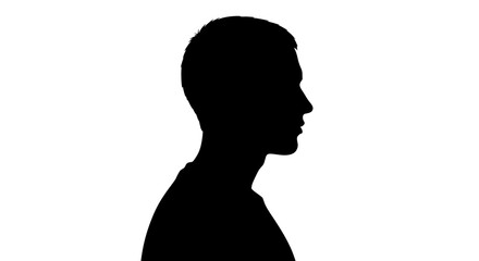 A Man's Silhouette Profile Against a White Background Showing His Profile