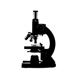 Silhouette of a Laboratory Microscope used for Scientific Research and Educational Purposes
