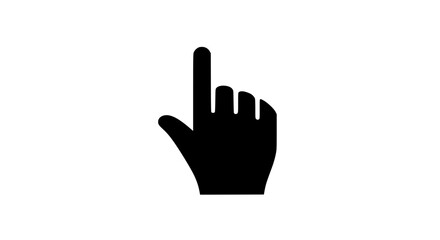 Black Silhouette Hand Pointer Cursor Indicating a Touch or Click Action