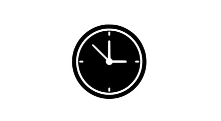 Simple clock face silhouette icon for time management and scheduling concepts
