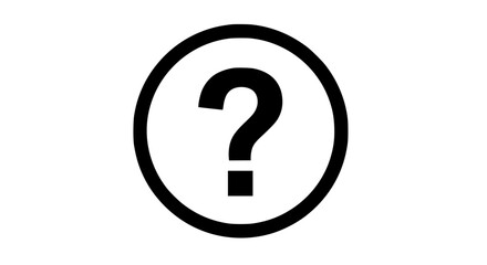 Silhouette of a question mark inside a circle a simple graphic symbol representing inquiry and doubt