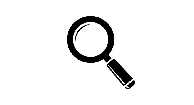 Magnifying glass icon symbolizing search investigation and discovery exploration of details