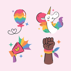 Pride Parade Illustration Flat Set 2