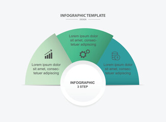 design layout banner infographic. 3 step process information or presentation with icons