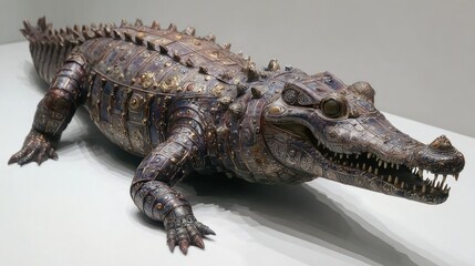 Naklejka premium Large crocodile display