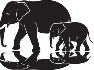 Walking Elephant with Raised Trunk Silhouette

Mother and Baby Elephant Vector Scene

Decorated Indian Elephant Silhouette Design

Elephant in Savannah Vector Art

Elephant Herd Silhouette at Sunset