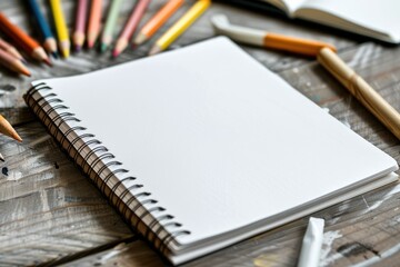 High Definition View of Sketchbook on Drawing Supplies