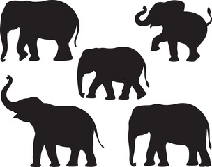 Walking Elephant with Raised Trunk Silhouette

Mother and Baby Elephant Vector Scene

Decorated Indian Elephant Silhouette Design

Elephant in Savannah Vector Art

Elephant Herd Silhouette at Sunset