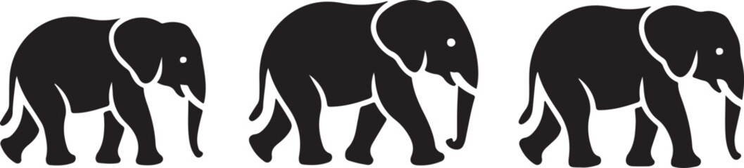 Walking Elephant with Raised Trunk Silhouette

Mother and Baby Elephant Vector Scene

Decorated Indian Elephant Silhouette Design

Elephant in Savannah Vector Art

Elephant Herd Silhouette at Sunset