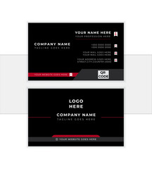 Corporate Modern and Creative Business card and editable vector graphic design. Modern concept with luxury decoration art. logo and Qr code. stationary design. Vector illustration print template.


