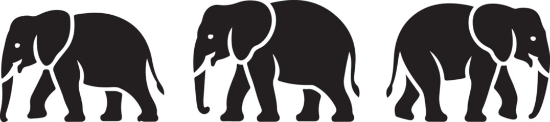 Walking Elephant with Raised Trunk Silhouette

Mother and Baby Elephant Vector Scene

Decorated Indian Elephant Silhouette Design

Elephant in Savannah Vector Art

Elephant Herd Silhouette at Sunset