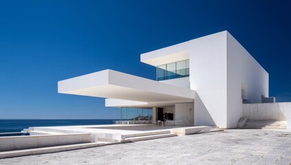 Modern Coastal White House Architecture Stunning Oceanfront Design