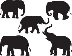 Walking Elephant with Raised Trunk Silhouette

Mother and Baby Elephant Vector Scene

Decorated Indian Elephant Silhouette Design

Elephant in Savannah Vector Art

Elephant Herd Silhouette at Sunset