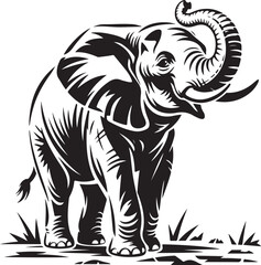 Walking Elephant with Raised Trunk Silhouette

Mother and Baby Elephant Vector Scene

Decorated Indian Elephant Silhouette Design

Elephant in Savannah Vector Art

Elephant Herd Silhouette at Sunset