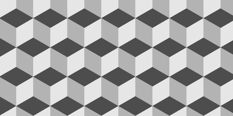 Abstract square black grid tiles cubic square shape backdrop texture. cube geometric wall and floor vector diamond hexagon triangle wallpaper background.	