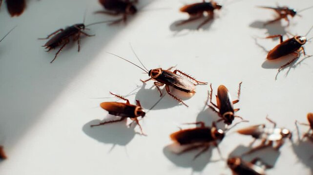 Creepy Cluster of Cockroaches Crawling in Daylight &ndash; Horror-Themed Cinematic Pest Infestation Footage