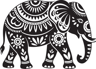 Walking Elephant with Raised Trunk Silhouette

Mother and Baby Elephant Vector Scene

Decorated Indian Elephant Silhouette Design

Elephant in Savannah Vector Art

Elephant Herd Silhouette at Sunset