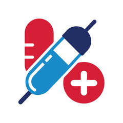 Medical Treatment Icons with Injection and Pill Combo