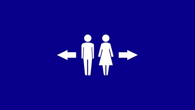 Toilet icon animation on colorful background. Toilet icon.