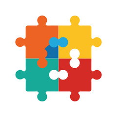 Obraz premium Jigsaw Puzzle Style Frames with Interlocking Edges