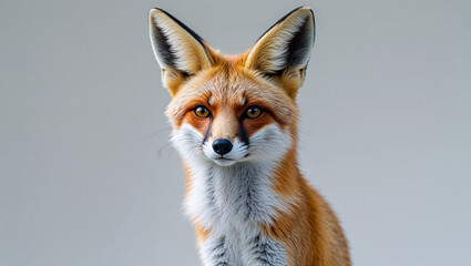 Fennec Fox Posing Isolated on White Background