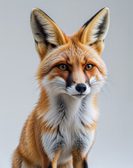 Fennec Fox Posing Isolated on White Background
