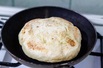 Homemade bazlama; traditional Turkish bread.
