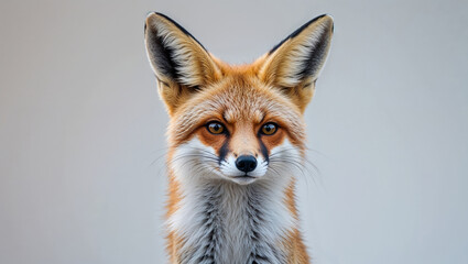 Fennec Fox Posing Isolated on White Background