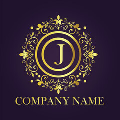 Letter  luxury gold logo concept