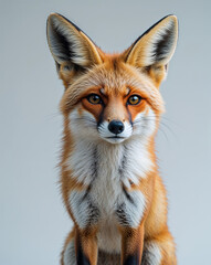 Fennec Fox Posing Isolated on White Background
