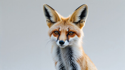 Fennec Fox Posing Isolated on White Background